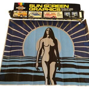 NOS Cal Custom 17.5" x 22 Girl SunScreen Graphic Murals for Van Windows #4256